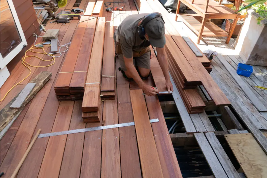 working-on-a-wood-deck-build